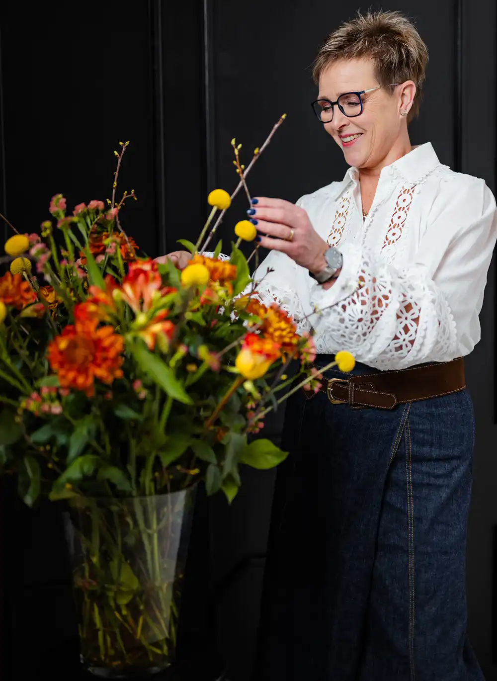 Tabitha met bloemen
